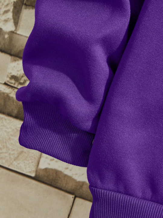 Solid Color Long Sleeve Men's Sweatshirt