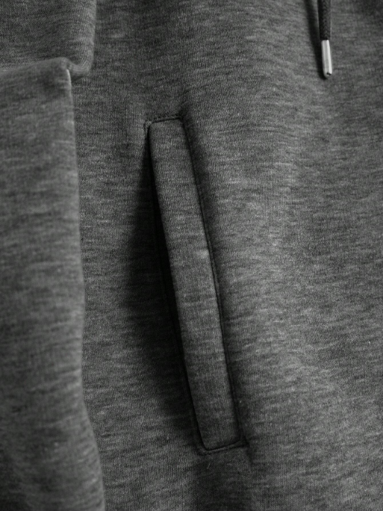 Cottnline Men Zip Up Drawstring Hoodie Without Tee