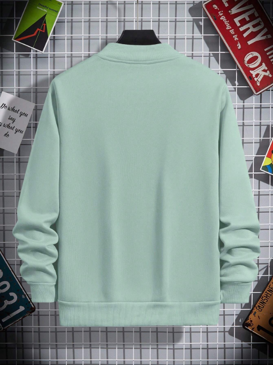 Men's Zip Fly Baseball Collar Sweatshirt