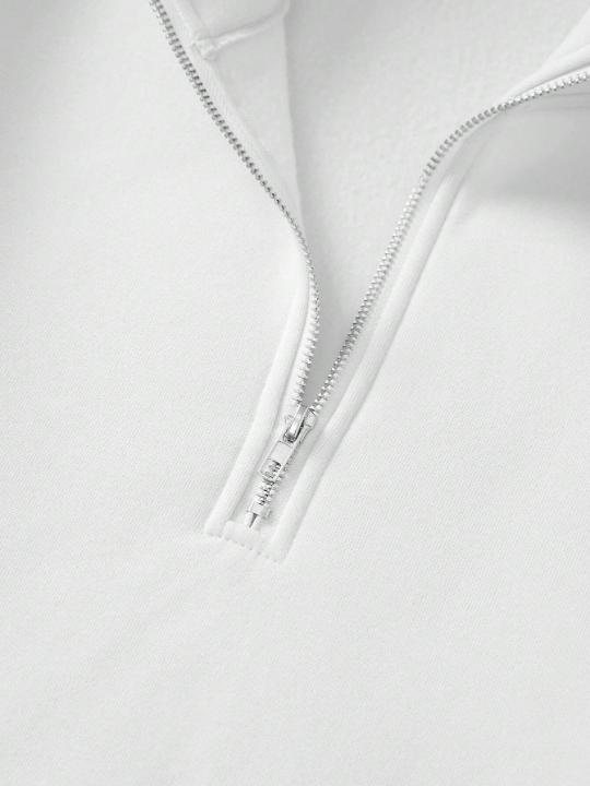 Men's Solid Color Half Zipper High Collar Sweatshirt