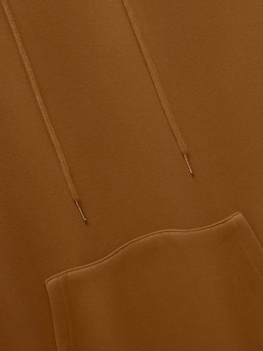 Men's Solid Color Hooded Long Sleeve Pullover Sweatshirt With Drawstring