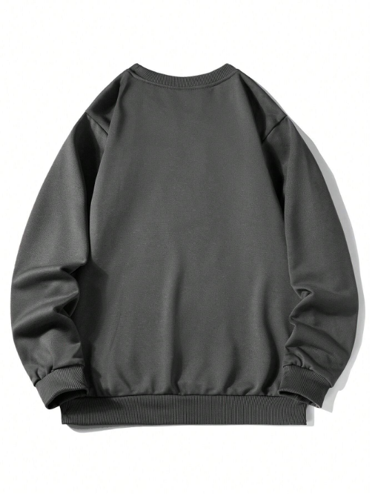 Men's Solid Color Round Neck Sweatshirt