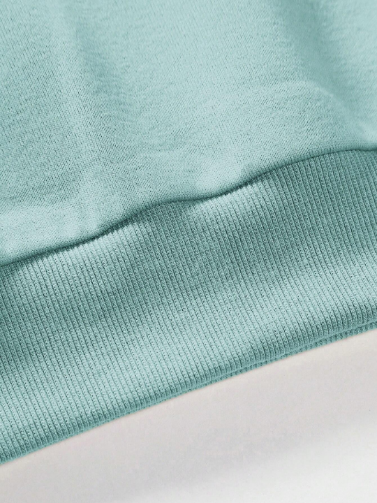 Cottnline Men's Patch Pullover Sweatshirt With Letter And Pattern Print