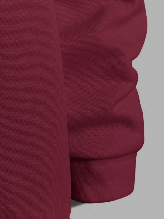 Cottnline Men's Slogan Printed Hooded Drawstring Fleece Sweatshirt