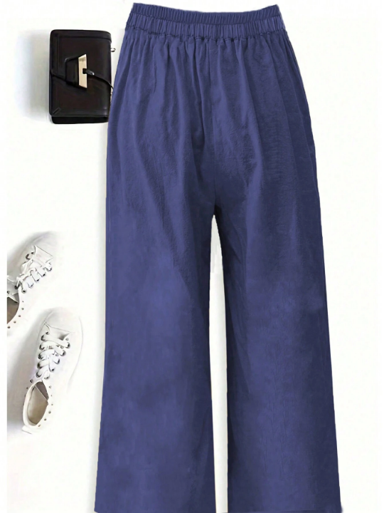 Solid Wide Leg Pants