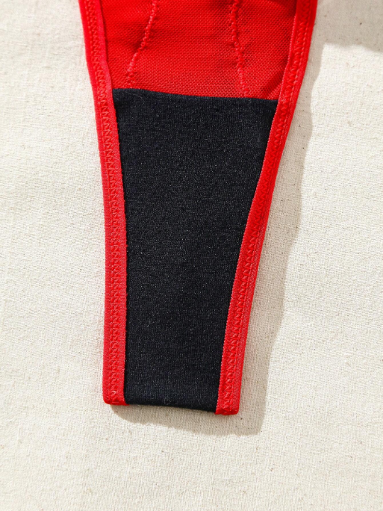 Classic Sexy Women's Sexy Lace Bodysuit With Garter Belt Over-Knee Thigh High Stockings