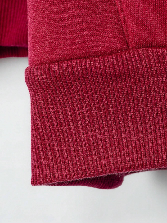 Manfinity Homme Loose Men's Letter Printed Zip-Up Hoodie With Adjustable Drawstring