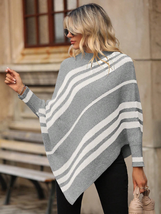 Essnce Women's Striped Batwing Sleeve Sweater