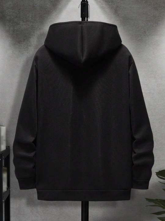 Men's Cartoon Patterned Drawstring Hooded Casual Long Sleeve Sweatshirt