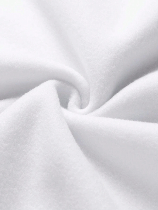 Men's Round Neck Casual Sweatshirt With Letter Print And Fleece Lining