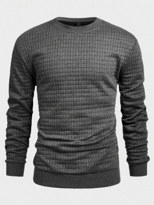 Manfinity Homme Men's Round Neck Long Sleeve Slim Fit Sweatshirt