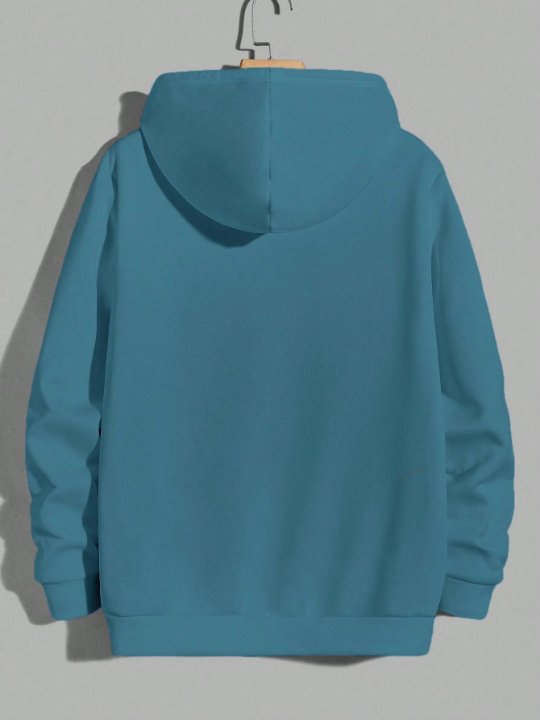 Cottnline Men's Letter Print Drawstring Hoodie