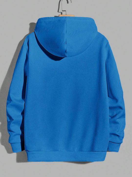 Cottnline Men's English Letter Print Hoodie With Drawstring