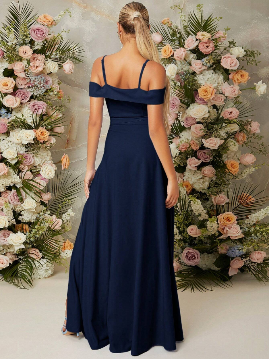 Belle Women's Off Shoulder High Slit Dress