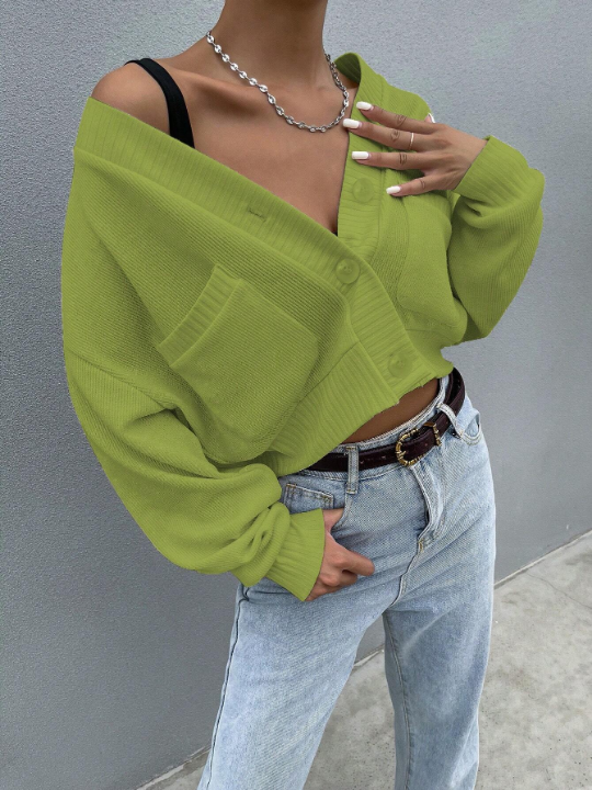 Long Sleeve Solid Color Pocket Jacket