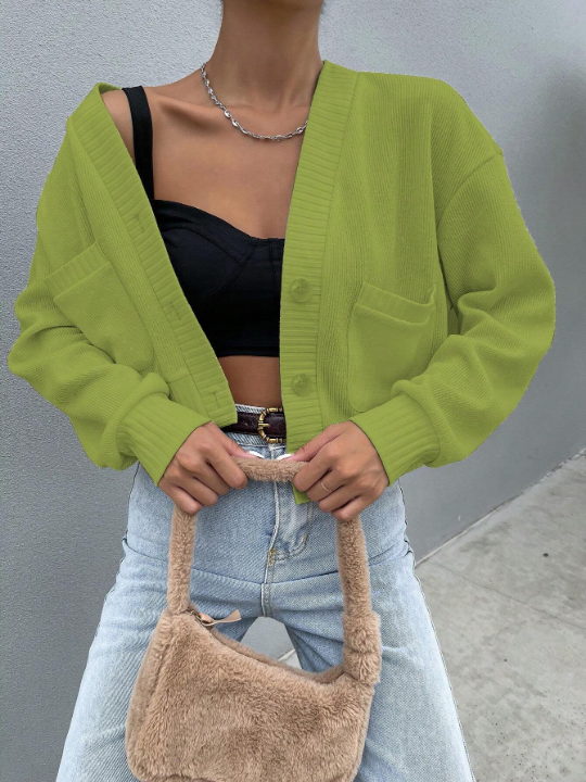 Long Sleeve Solid Color Pocket Jacket