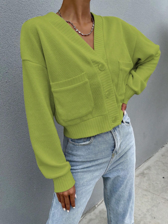 Long Sleeve Solid Color Pocket Jacket