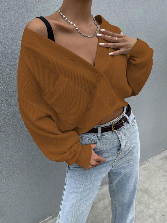 Buttoned Up Jacket With Two Pockets