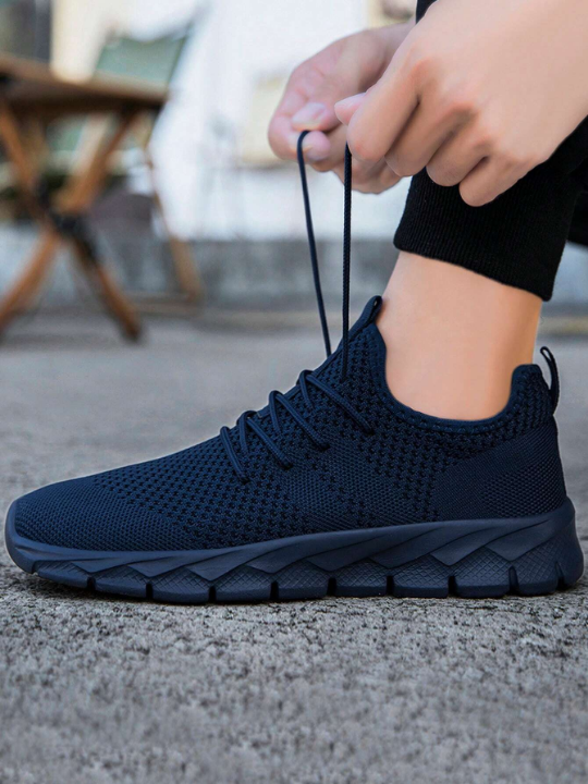 Shoes For Men Gym Tennis Athletic Mesh Fashion Sneakers Lightweight Sports Workout Running Casual Shoes Comfortable Footwear Trainers Blue