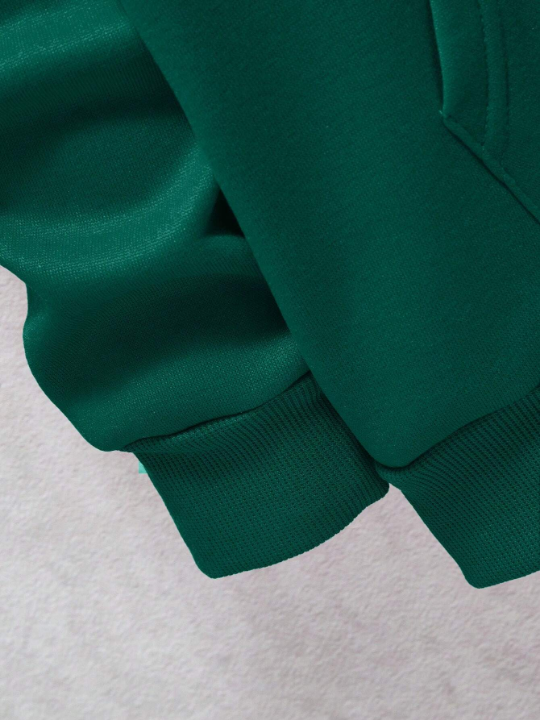 Men's Cartoon Printed Kangaroo Pocket Long Sleeve Hooded Sweatshirt