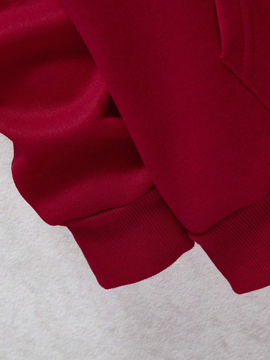 Men's Hooded Long Sleeve Sweatshirt With Bear Print