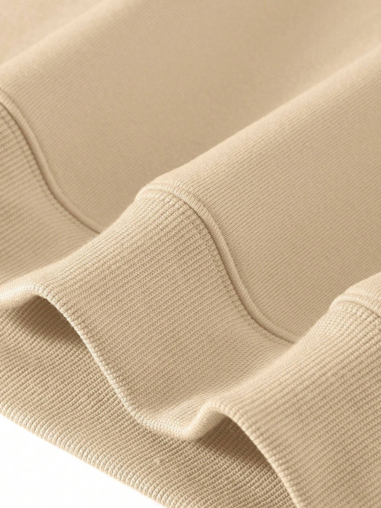 Men's Solid Color Round Neck Long Sleeve Casual Sweatshirt