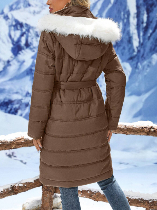 LUNE Women's Fur Collar Hooded -Padded Jacket