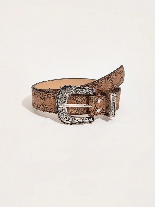 1pc Women's Western Style Denim Belt Boho