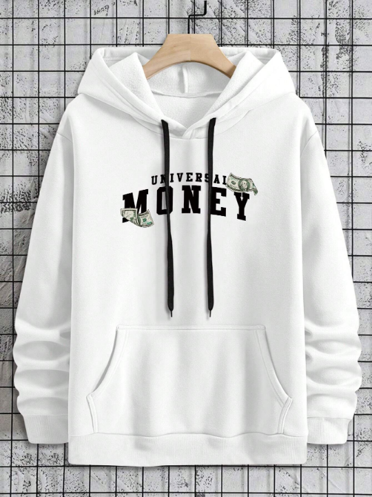 Manfinity Men'S Hoodies With Slogan & Dollar Print