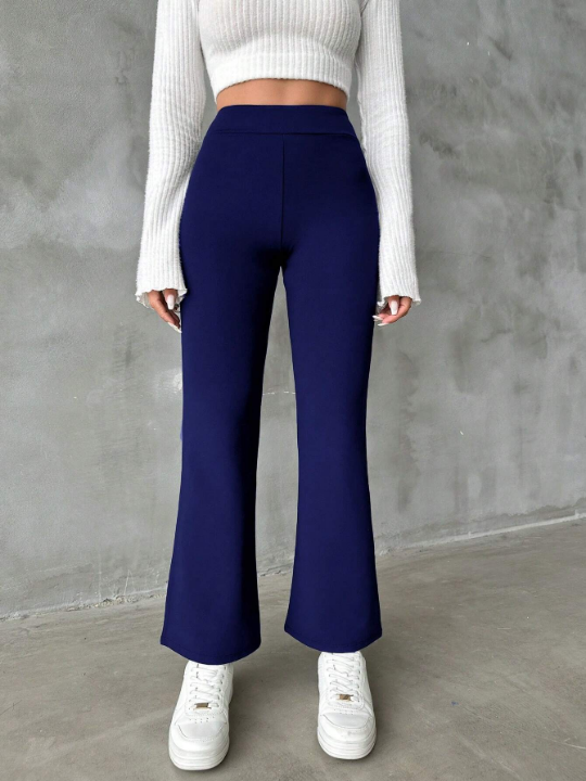 Solid Color Micro-Flared Pants