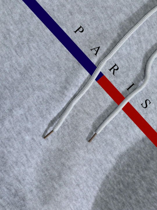 Men's Letter Printed Drawstring Hooded Fleece Sweatshirt