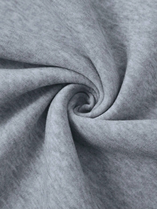 Men's Letter Printed Drawstring Hooded Fleece Sweatshirt