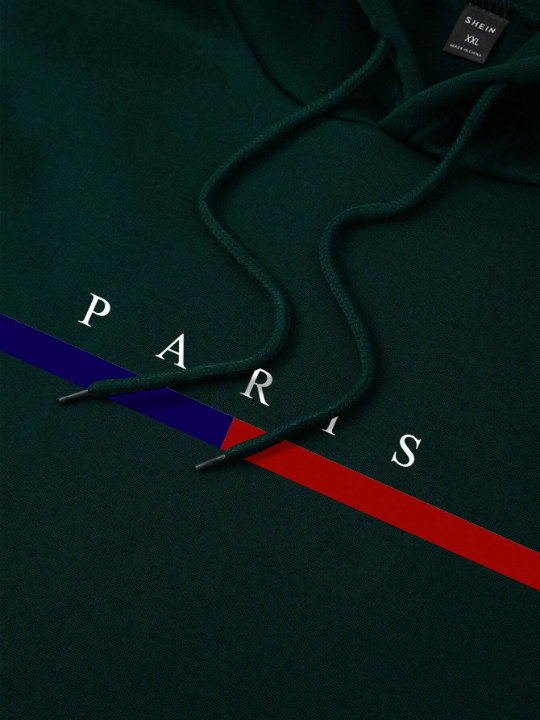 Men's Letter Printed Long Sleeve Hoodie