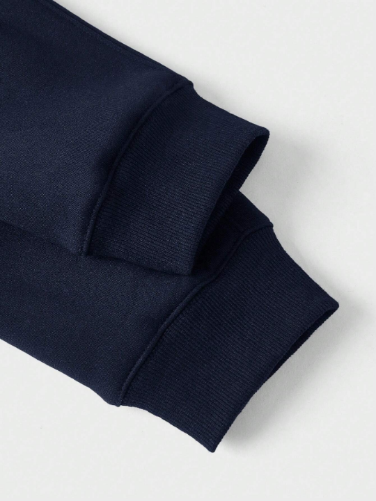 Manfinity Homme Men's Half-Zipper Stand Collar Raglan Long Sleeve Sweatshirt