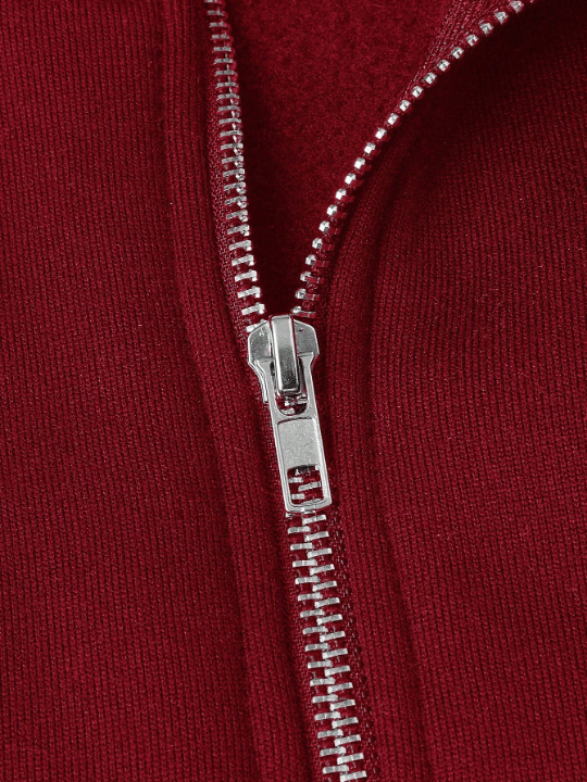 Manfinity Homme Men's Zipper Half Placket Raglan Long Sleeve Sweatshirt