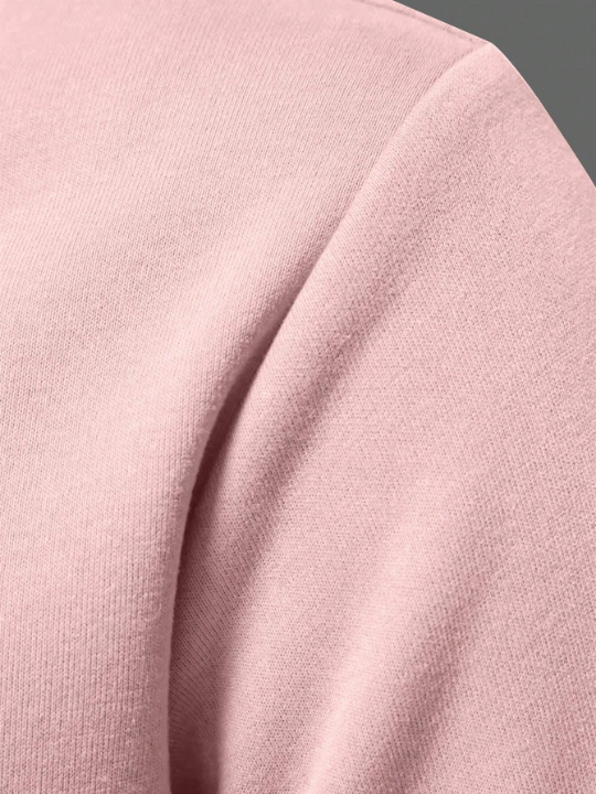 Manfinity Homme Loose Men's Color Blocked Polo Collar Long-Sleeved Sweatshirt