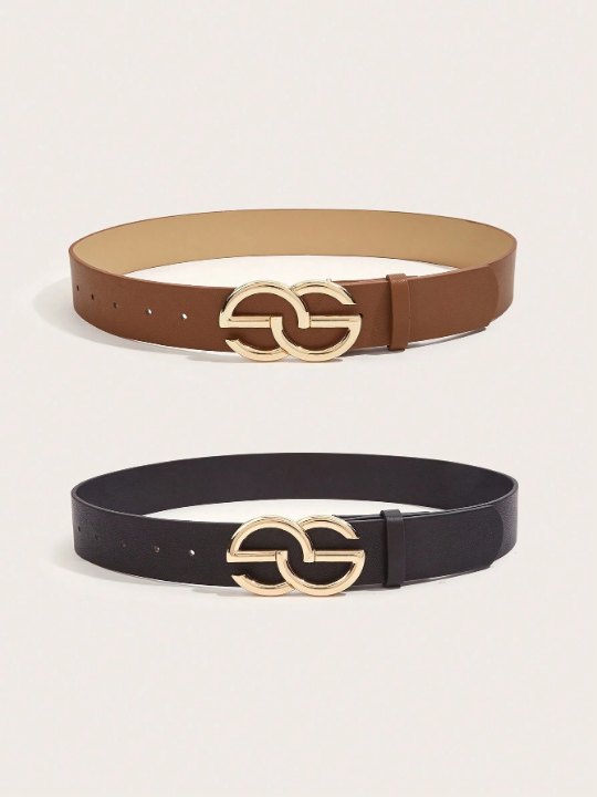 Two Basic Brown And Black Belts Suitable For Daily Commuting