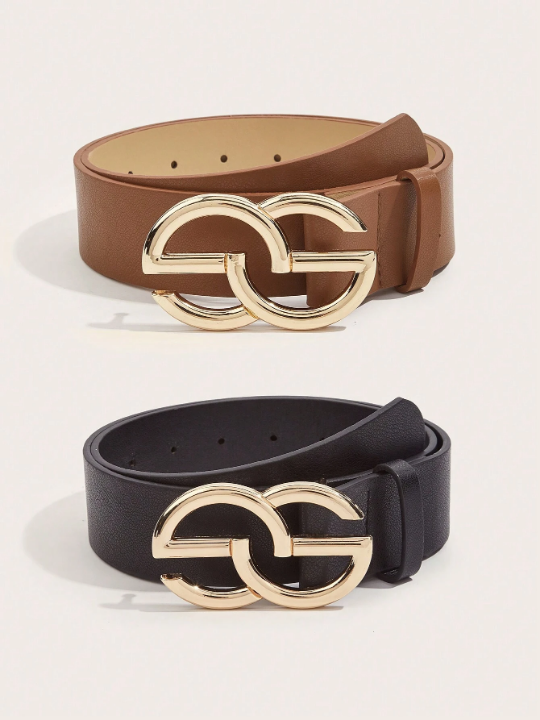 Two Basic Brown And Black Belts Suitable For Daily Commuting