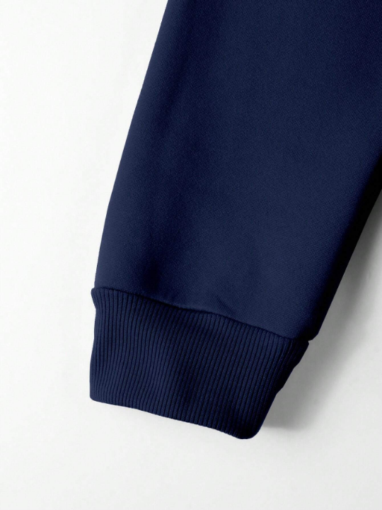 Manfinity Sporsity Men's Letter Print Drawstring Hoodie