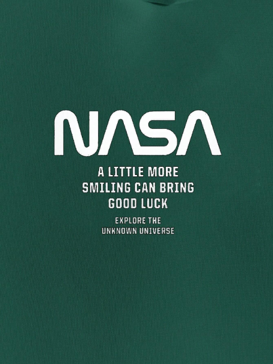 Cottnline Men's Letter Print Drawstring Hoodie