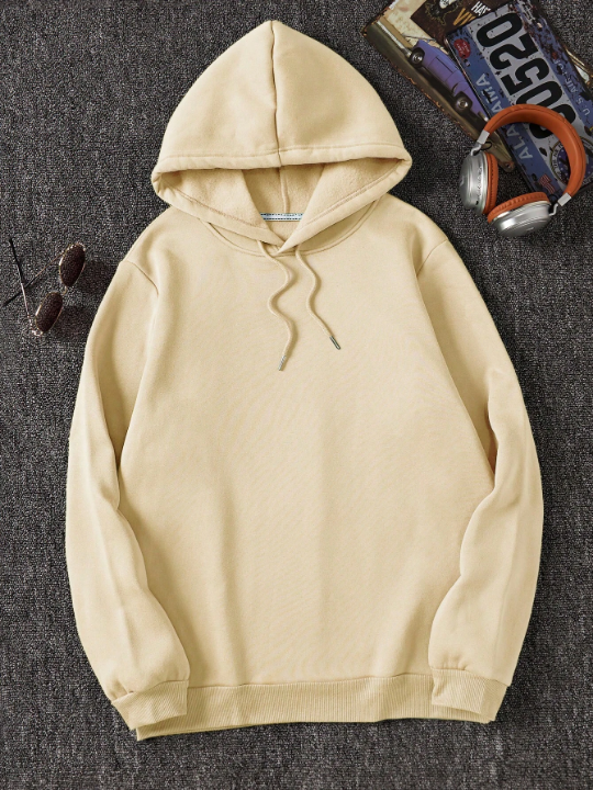 Men's Solid Color Drawstring Hoodie