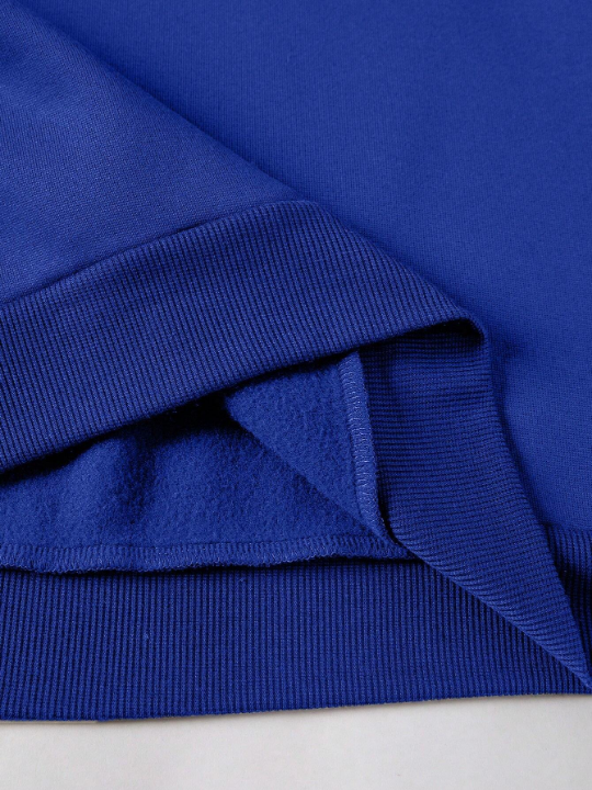 Men's Solid Color Fleece Drawstring Hoodie