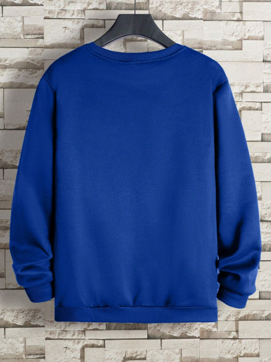 Men's Letter Printed Round Neck Sweatshirt