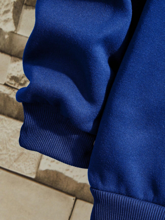 Men's Letter Printed Round Neck Sweatshirt