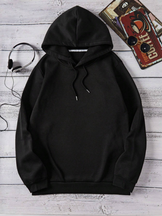 Men's Solid Color Drawstring Hoodie