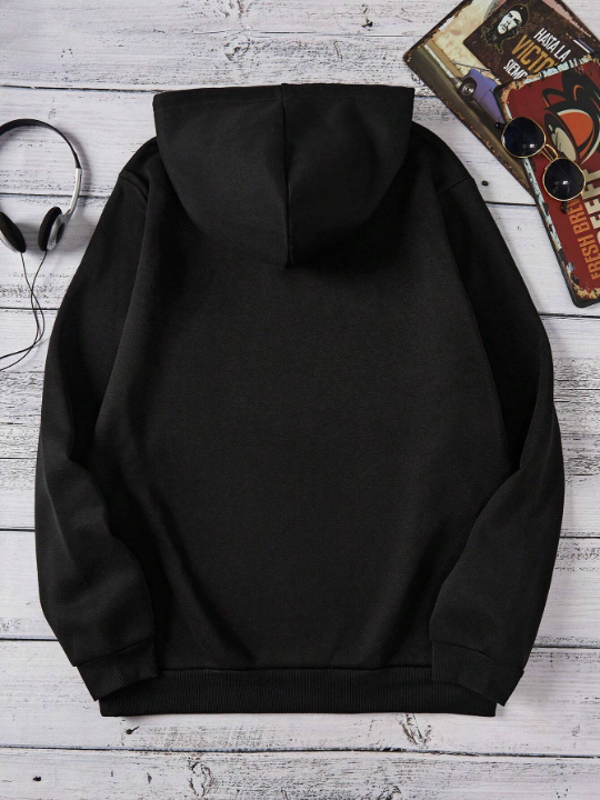 Men's Solid Color Drawstring Hoodie
