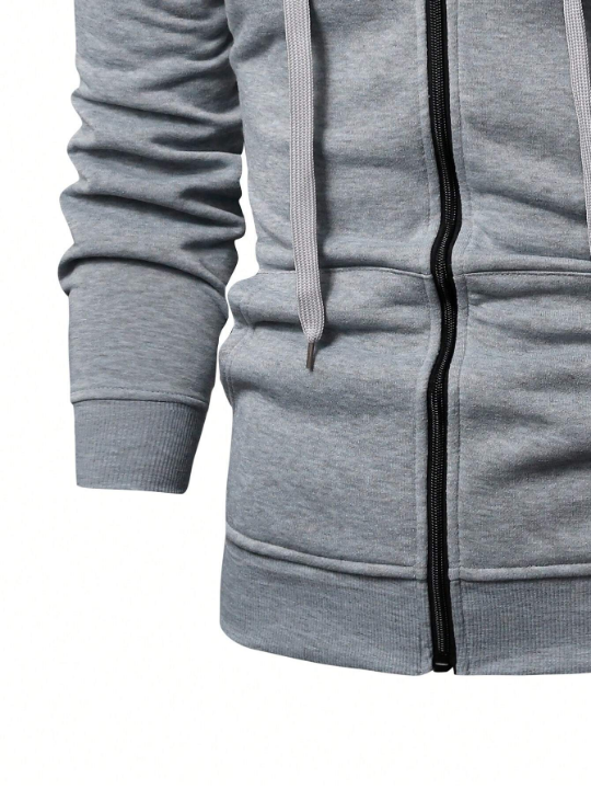 Manfinity Basics Men's Zipper Fly Hoodie With Drawstring Closure