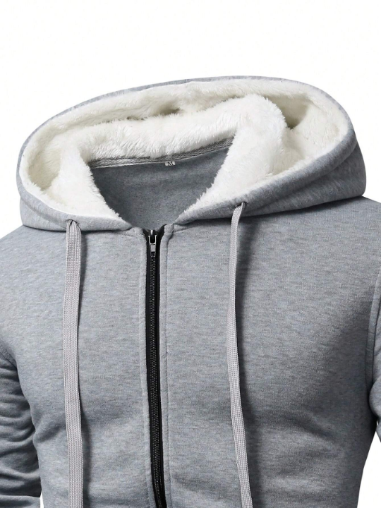 Manfinity Basics Men's Zipper Fly Hoodie With Drawstring Closure