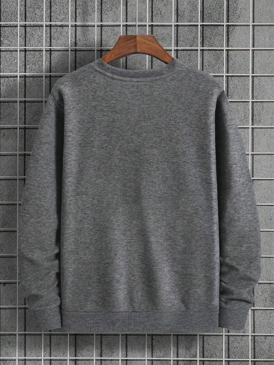 Men's Solid Color Round Neck Sweatshirt