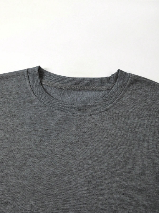 Men's Solid Color Round Neck Sweatshirt